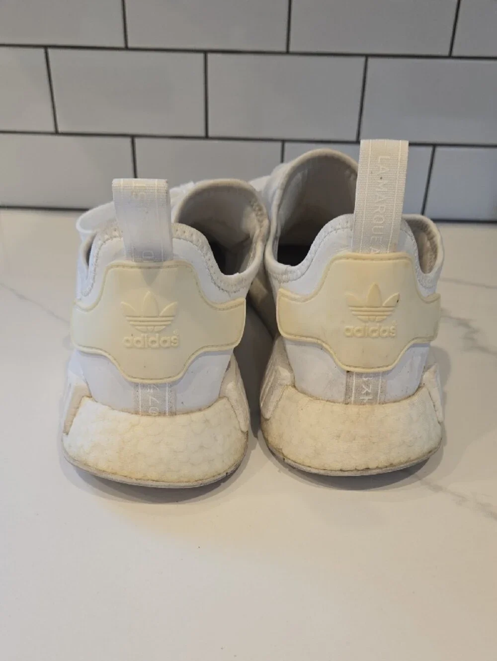 Mens adidas White Low-Top Athletic NMD Sneakers